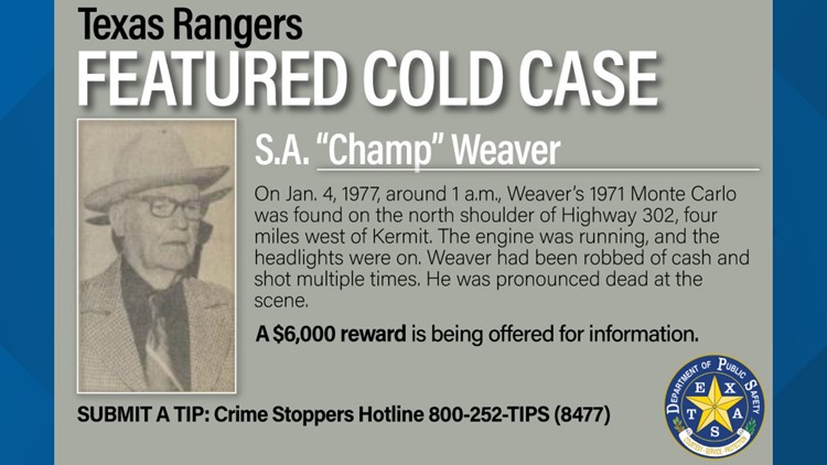 Increased reward offered for information on 1977 Winkler County cold case