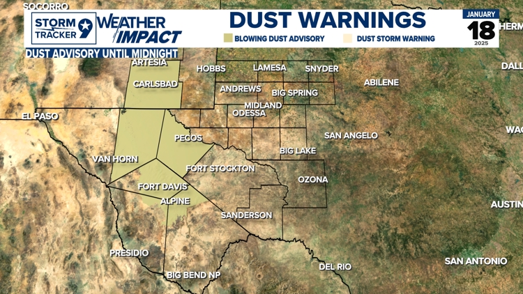 1/18/25 DUST ADVISORY and WIND ADVISORY in Effect | newswest9.com