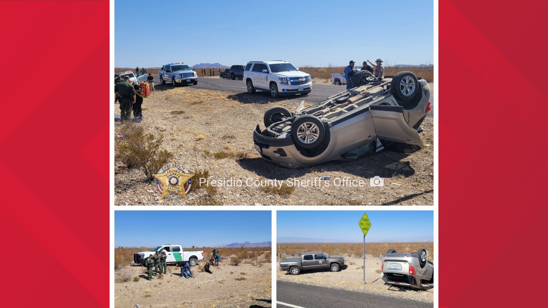 The driver attempted to drive away from multiple law enforcement agencies before losing control of the wheel and rolling over off the roadway.