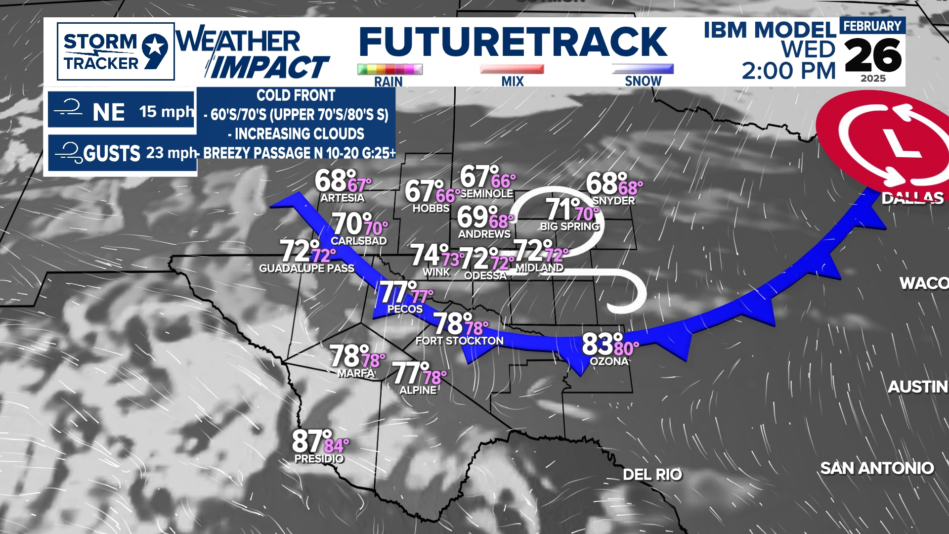 Futuretrack 2-26-25 Cold Front Timelapse