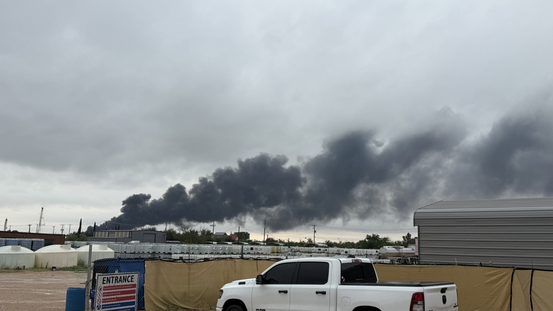 Massive plume of black smoke spotted near Odessa