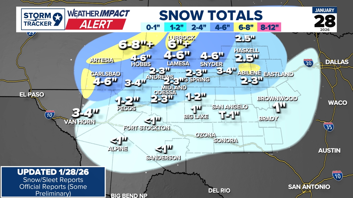 Weather Impact Recap: Winter Storm across West Texas