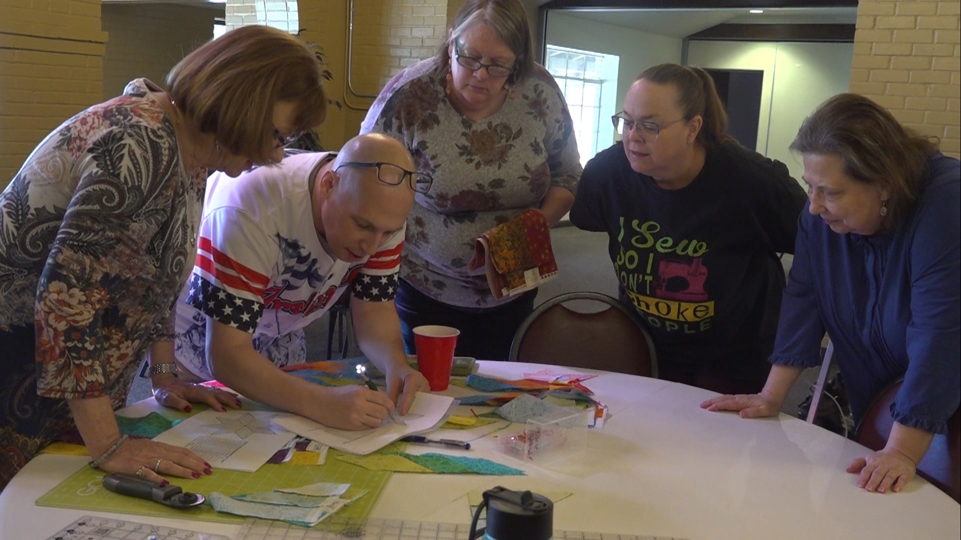 Andre Lee is a combat veteran that found quilting as an outlet to help cope with post traumatic stress disorder.