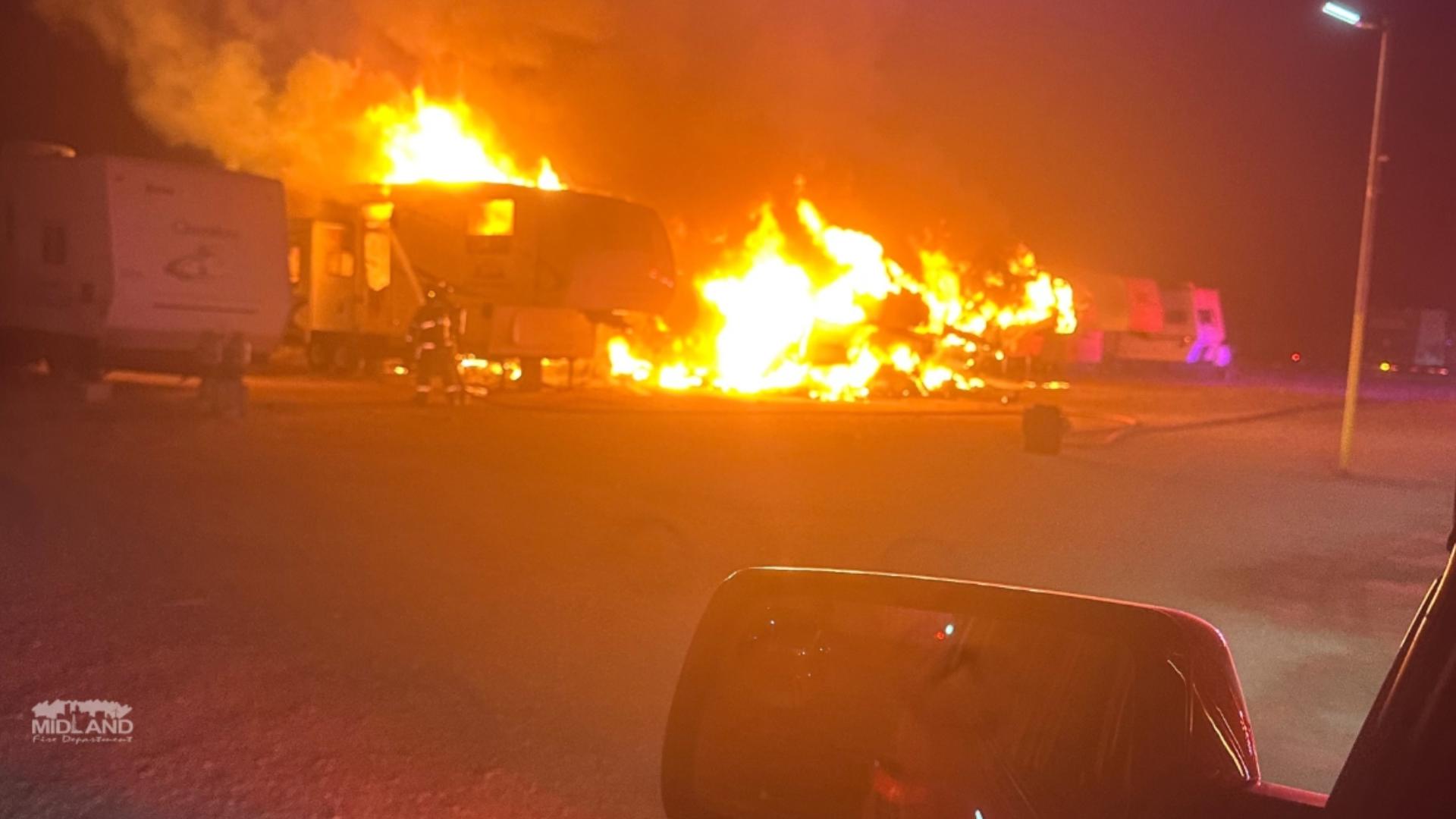 No injuries in late night fire south of Midland city limits, officials ...