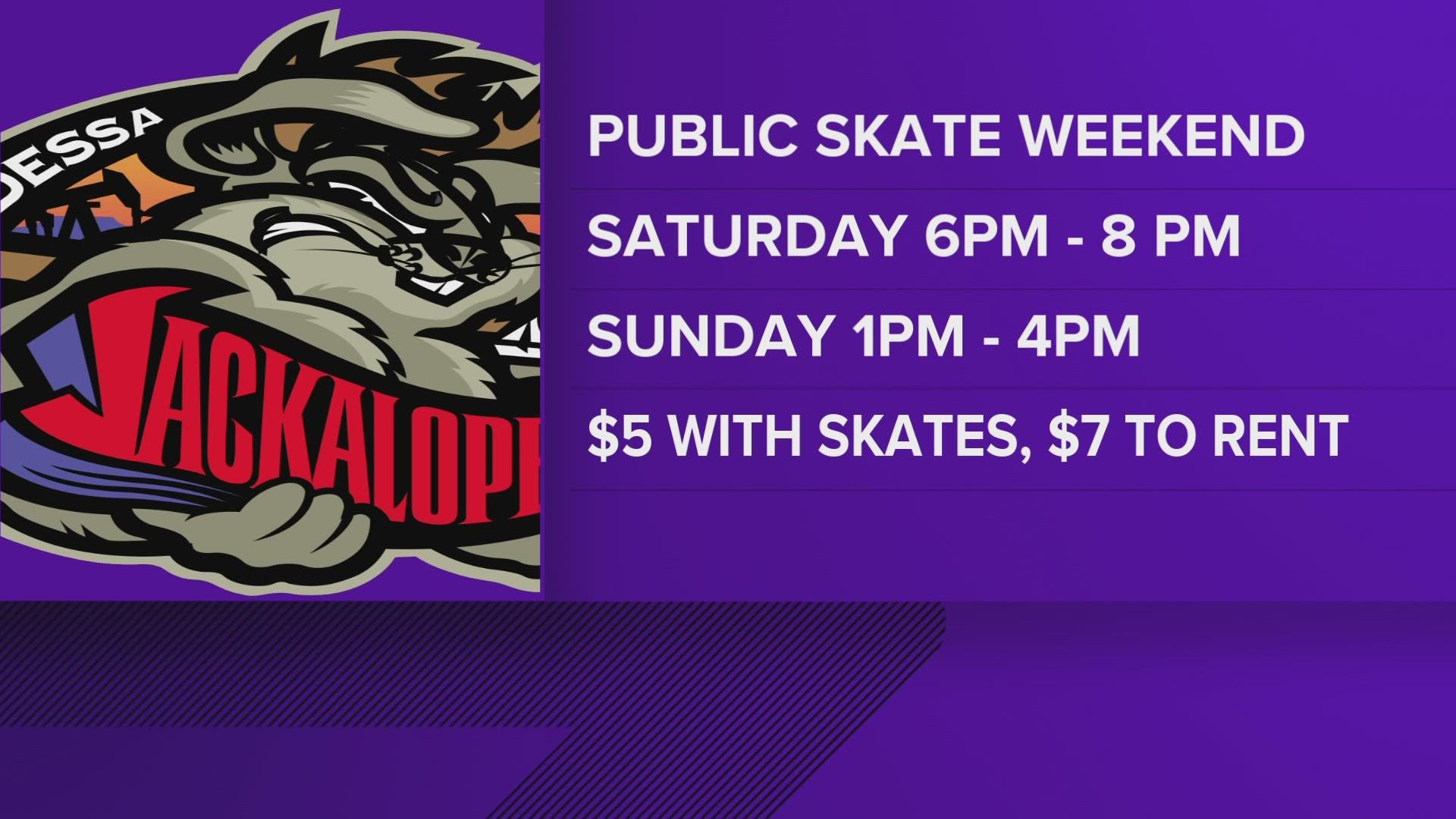 The Odessa Jackalopes will host two public skate events at the coliseum.