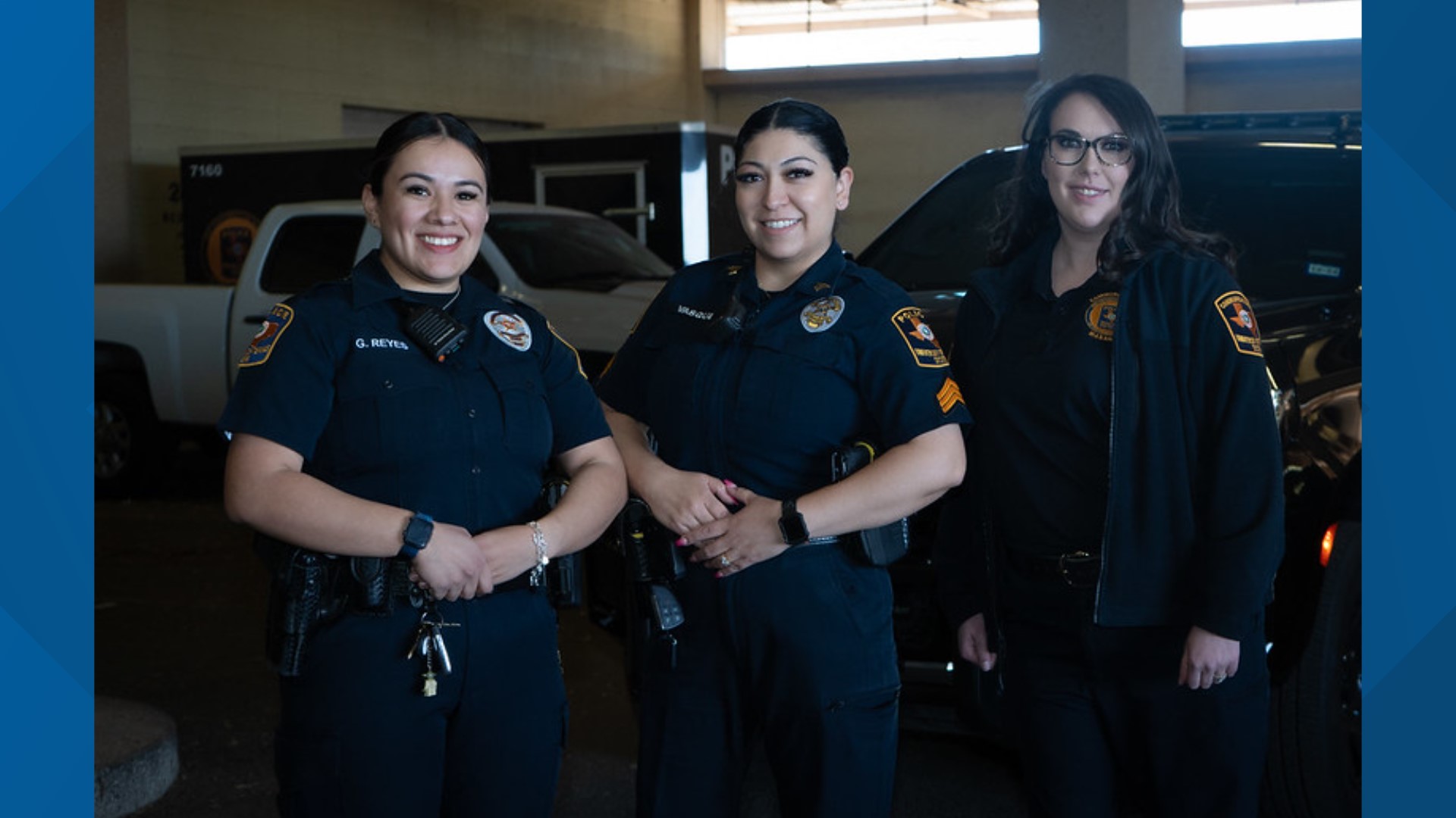 Officer Georgia Reyes also won Officer of the Month in February throughout the UT system, which includes 15 departments. She also works on an all-female shift.