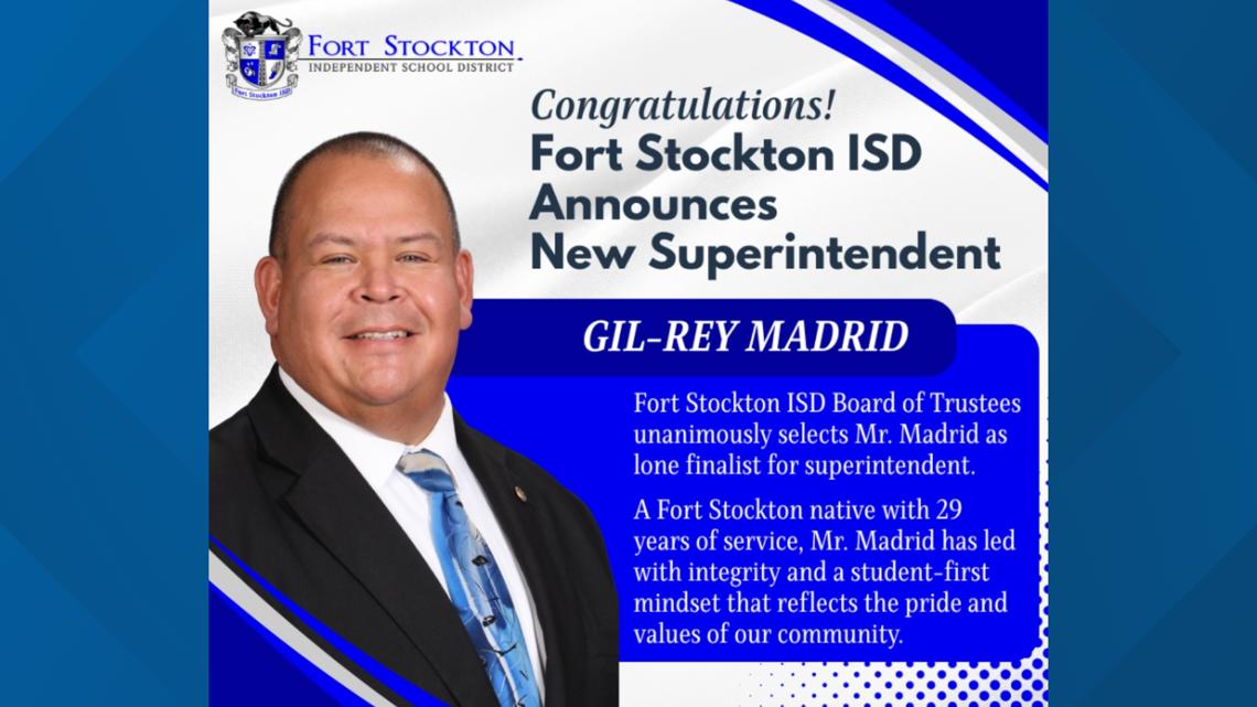 Fort Stockton ISD names Gil-Rey Madrid lone finalist for Superintendent