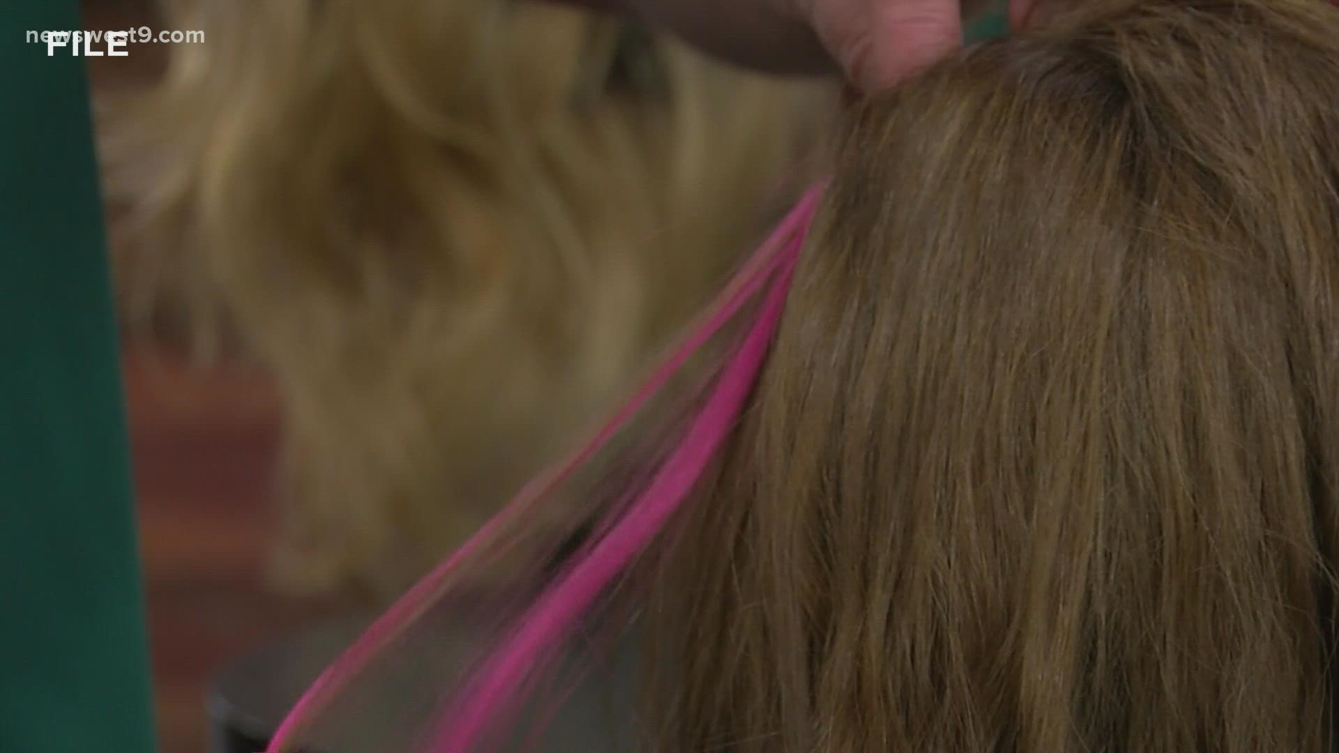 Cosmetology students at the college will offering up these temporary hair extensions for $5 for the rest of October.