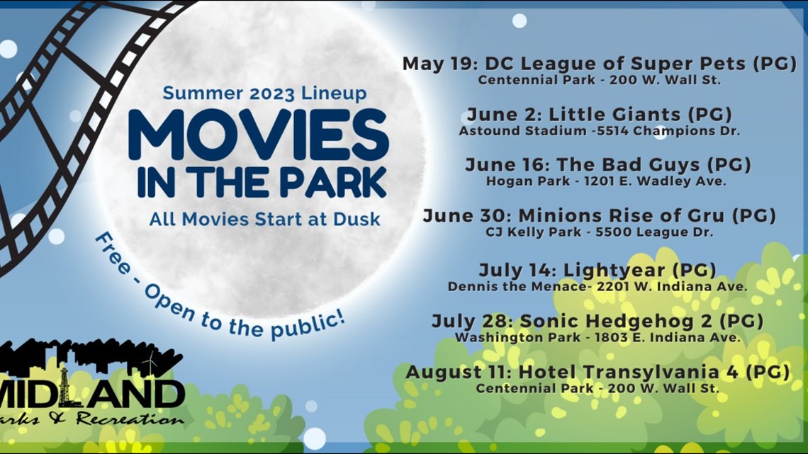 City of Midland Parks and Recreation announces 2023 'Movies in the Park