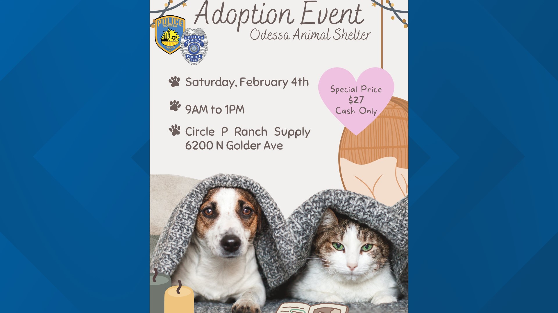 Odessa Animal Shelter to host adoption event on February 4 