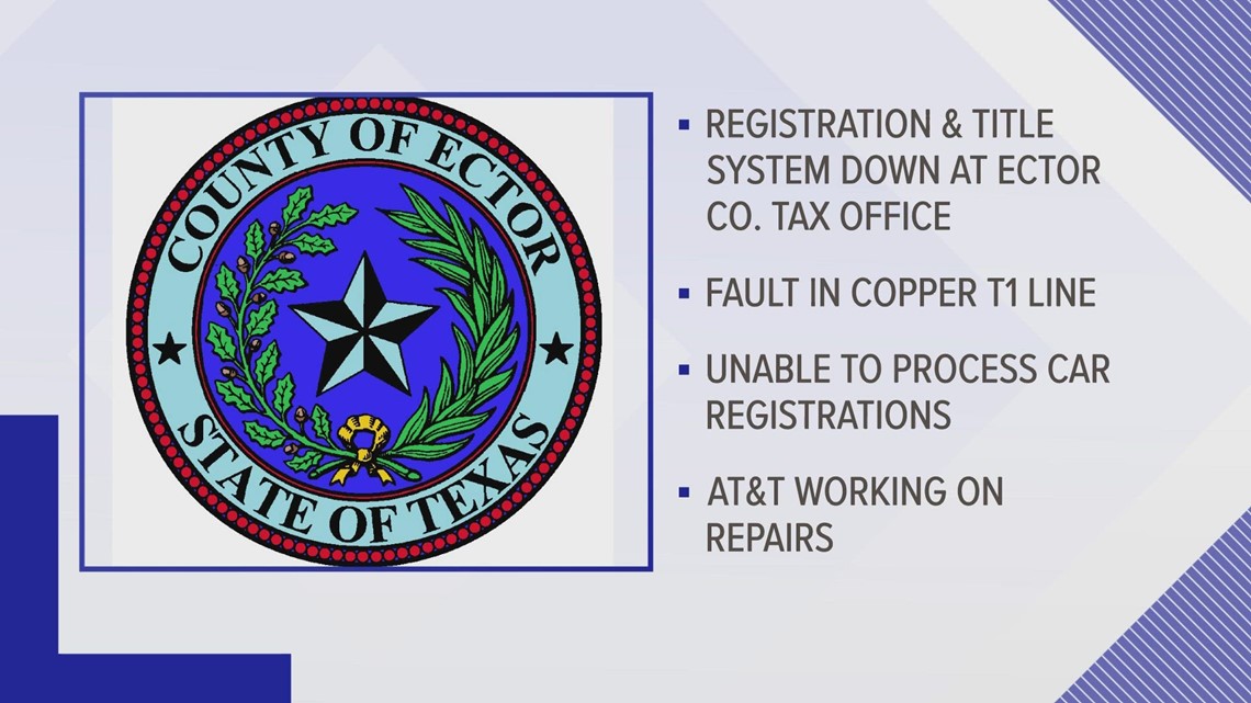 Ector County Tax Office experiencing issues with Registration and Title