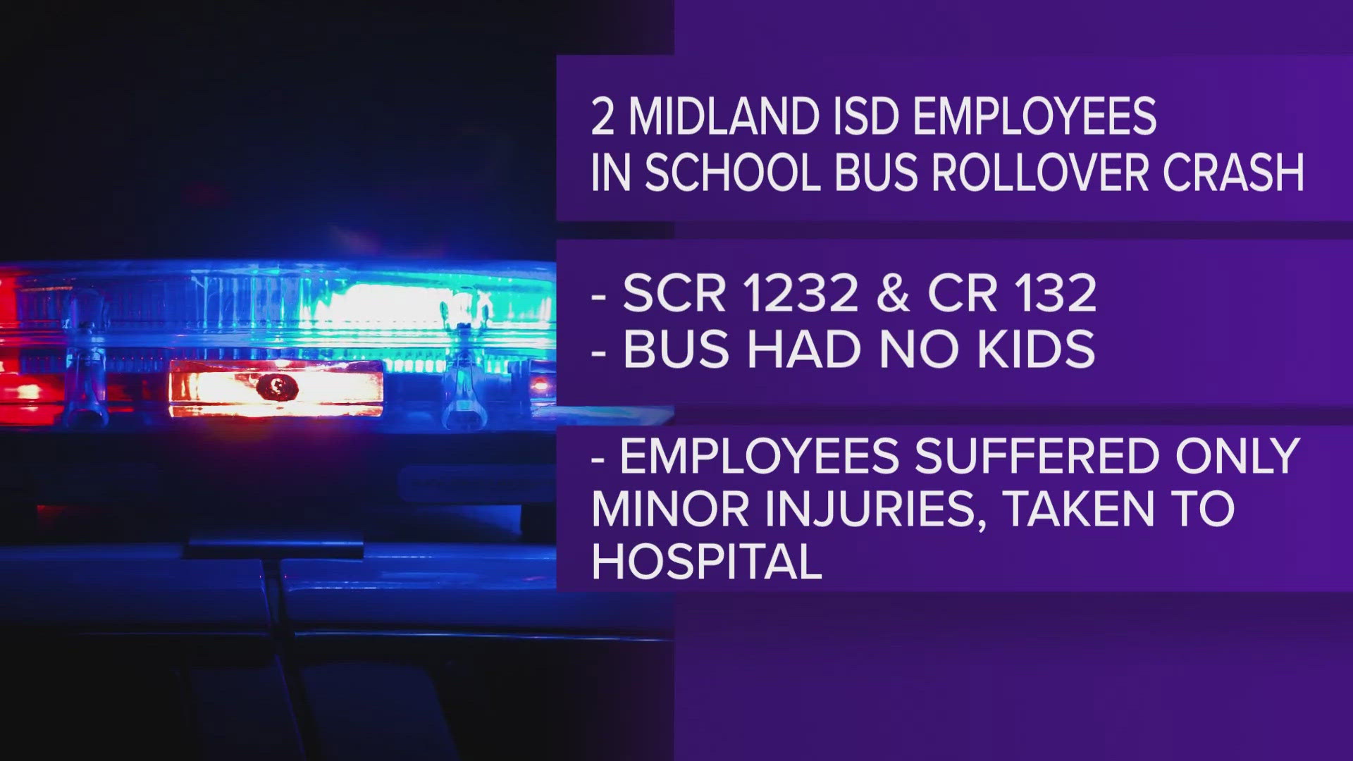 Midland ISD released a statement to NewsWest 9 regarding one of its school buses being involved in a crash Monday morning.