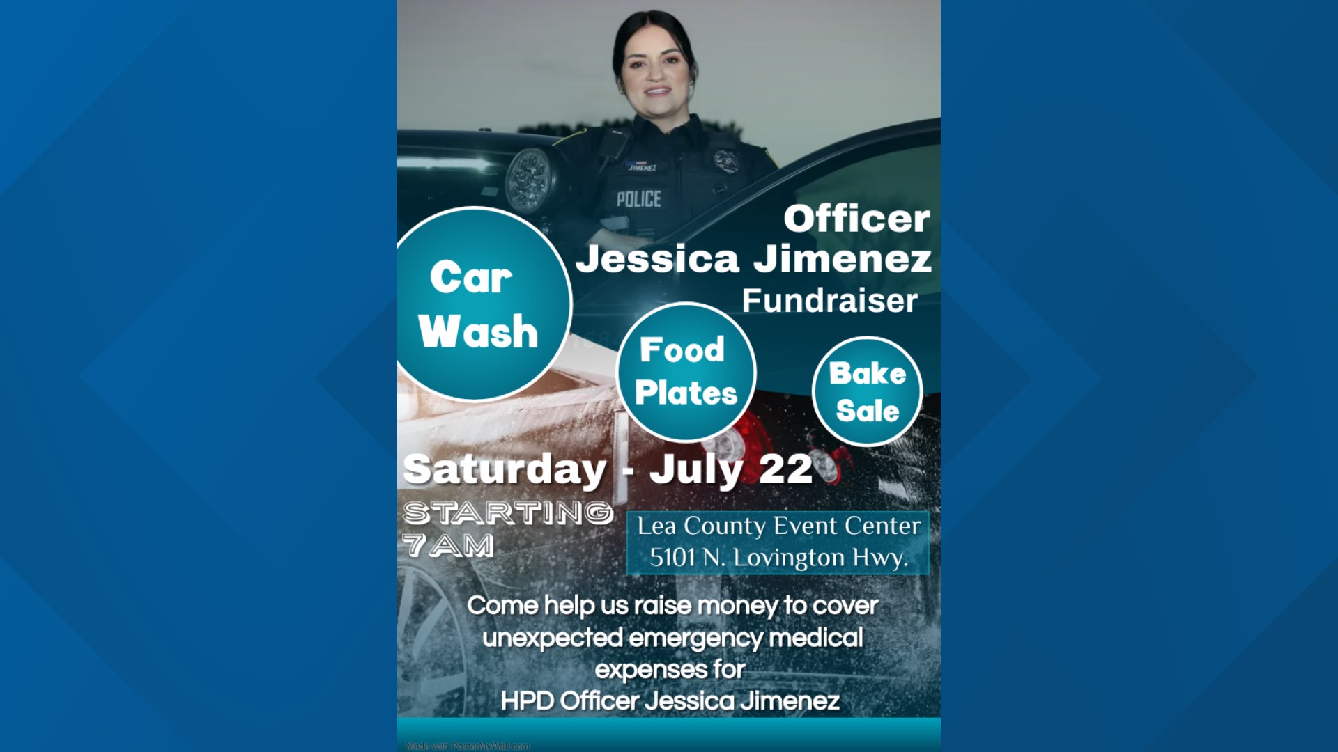 The fundraiser is for Officer Jessica Jimenez who is going through an unexpected emergency health incident.