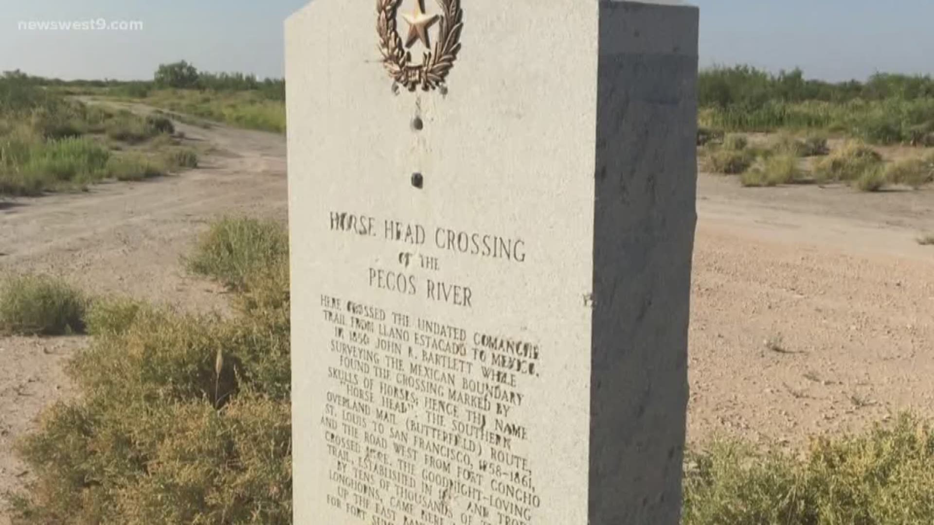The marker memorializes the trail the cowboys took with 2,000 cattle.