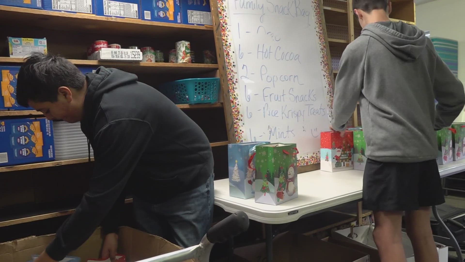 High school students at Greenwood ISD were spreading holiday cheer by packing up goodie bags, loading up toys and doing community service.