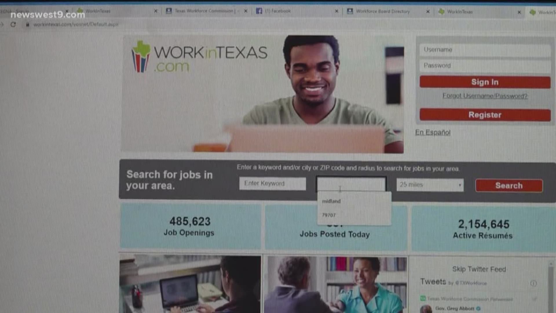 If you're looking for a job, you should visit workintexas.com