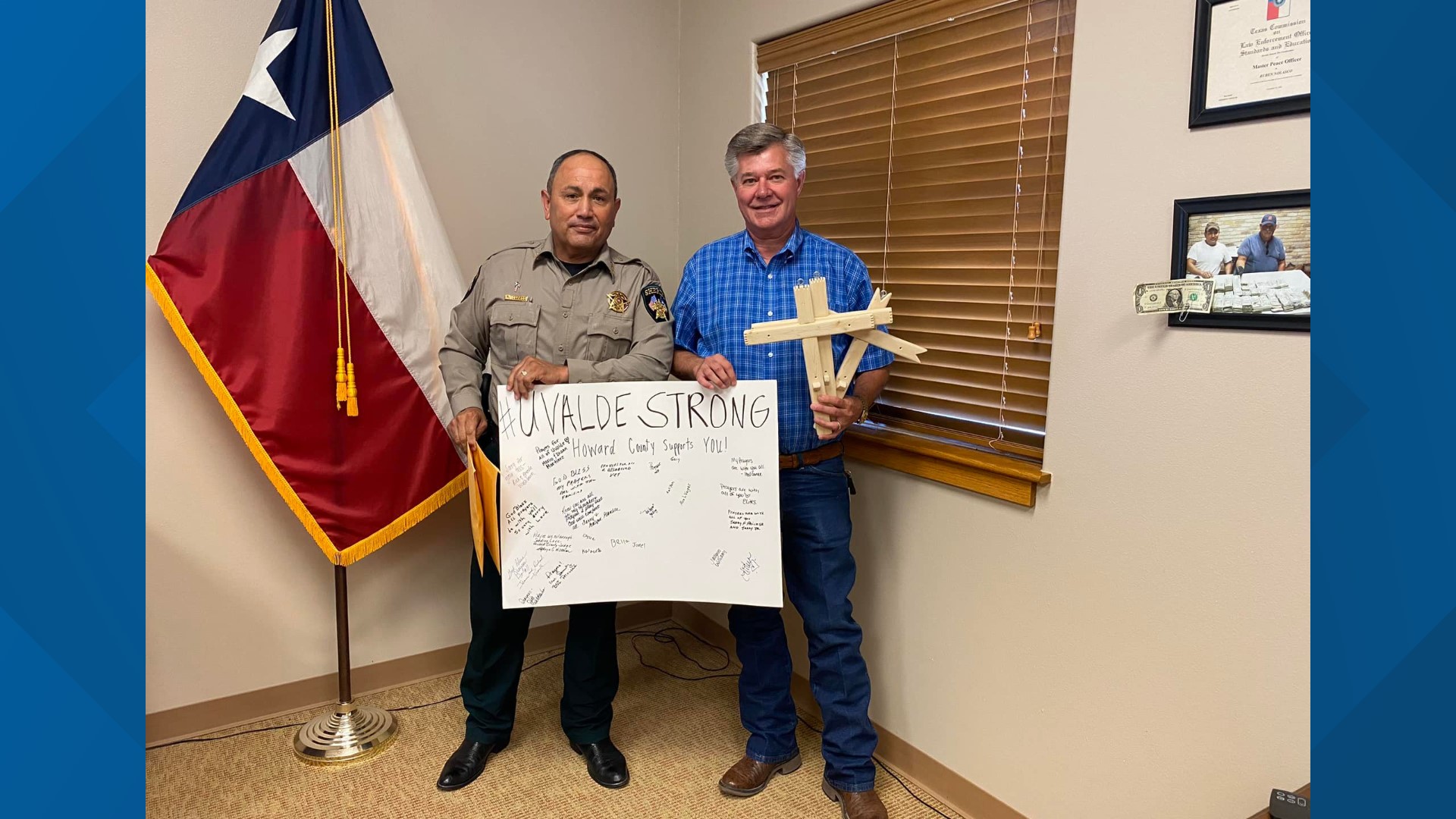 A 90-year-old Ector County resident also donated hand made crosses to the Uvalde community through the Howard County Sheriff's Office.
