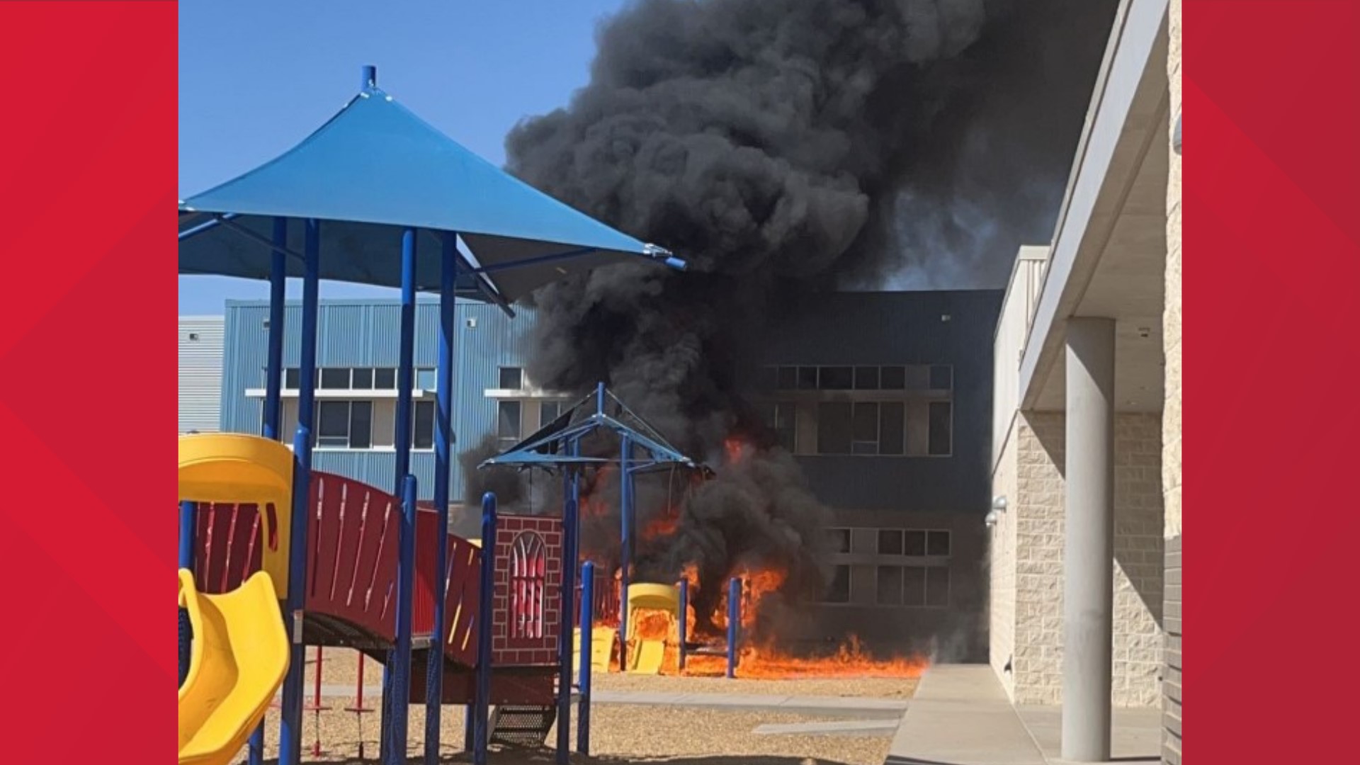 No one was injured after the playground on the school caught fire Wednesday afternoon.