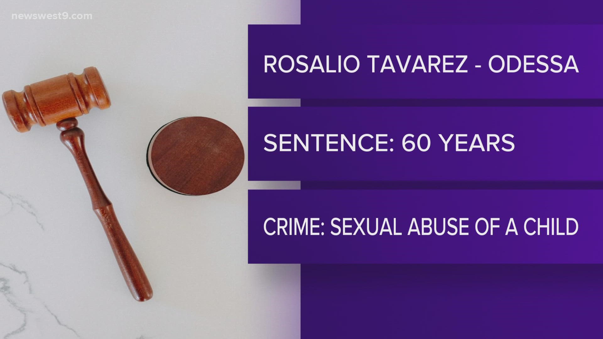 A Midland jury found Rosalio Tavarez guilty of sexually abusing a nine year old.