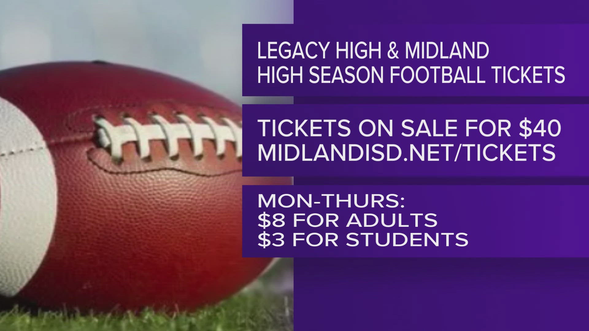 For $40, fans can secure a season ticket package for either LHS or MHS.