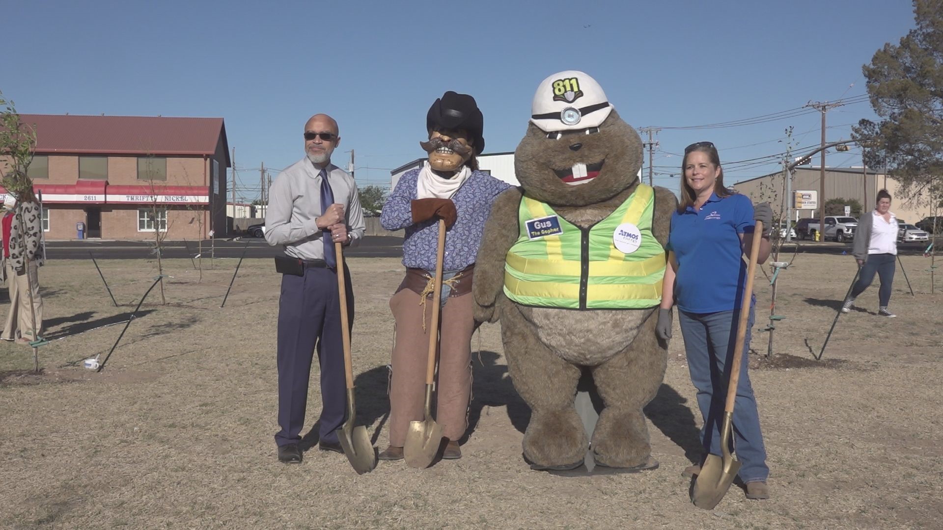 Odessa College partnered up with Atmos Energy to plant 20 trees to help combat student food insecurity.