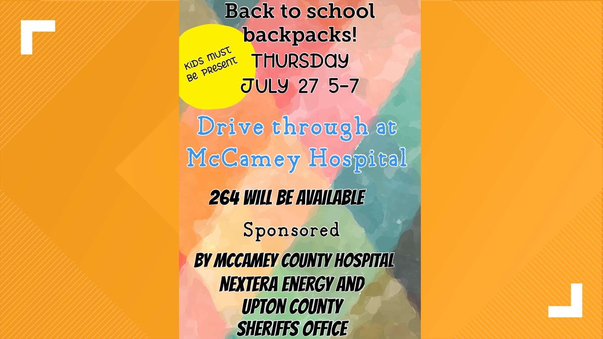 McCamey County Hospital District to hold backpack drive