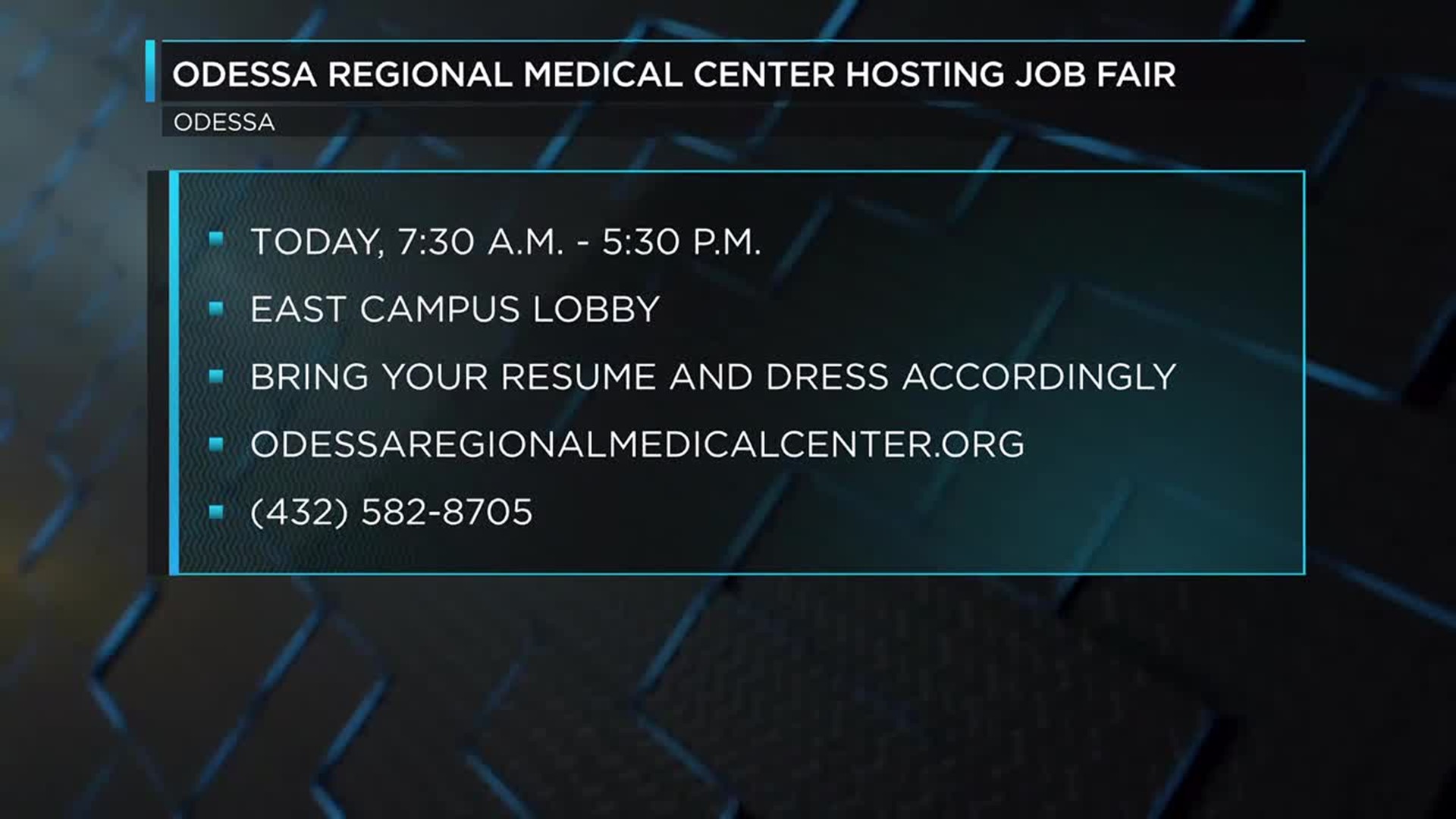 Odessa Regional Medical Center holding job fair