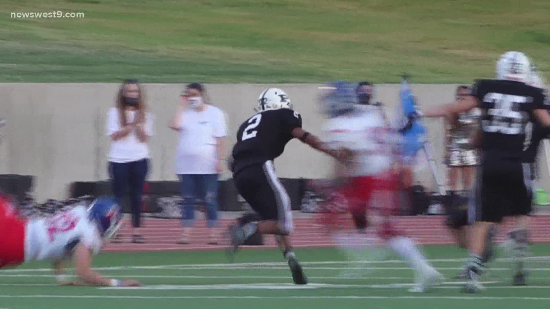 Our GameTime Week 5 Big Time Play is Permian senior, Amarion Garrett, getting the scoring going with this tough pick six.