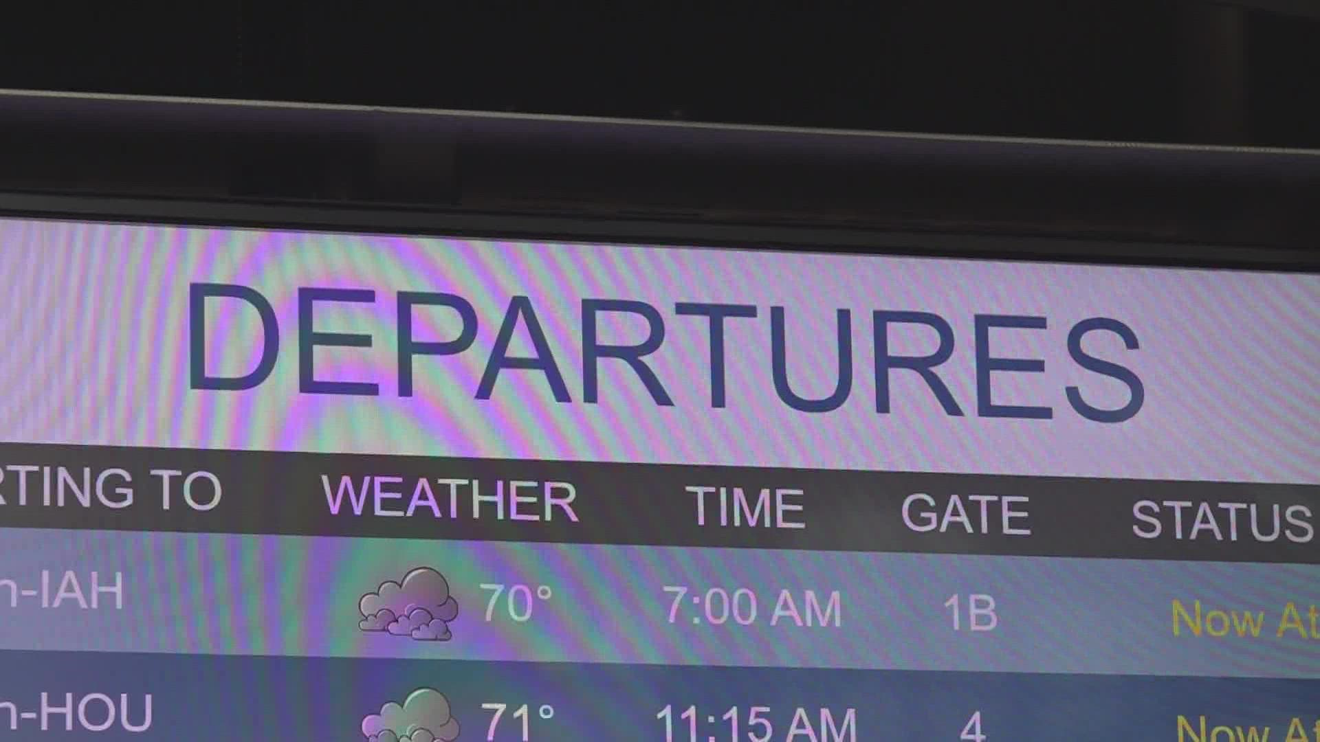 Many flights were delayed and a few were cancelled. Some travelers were worried about missing their connection.