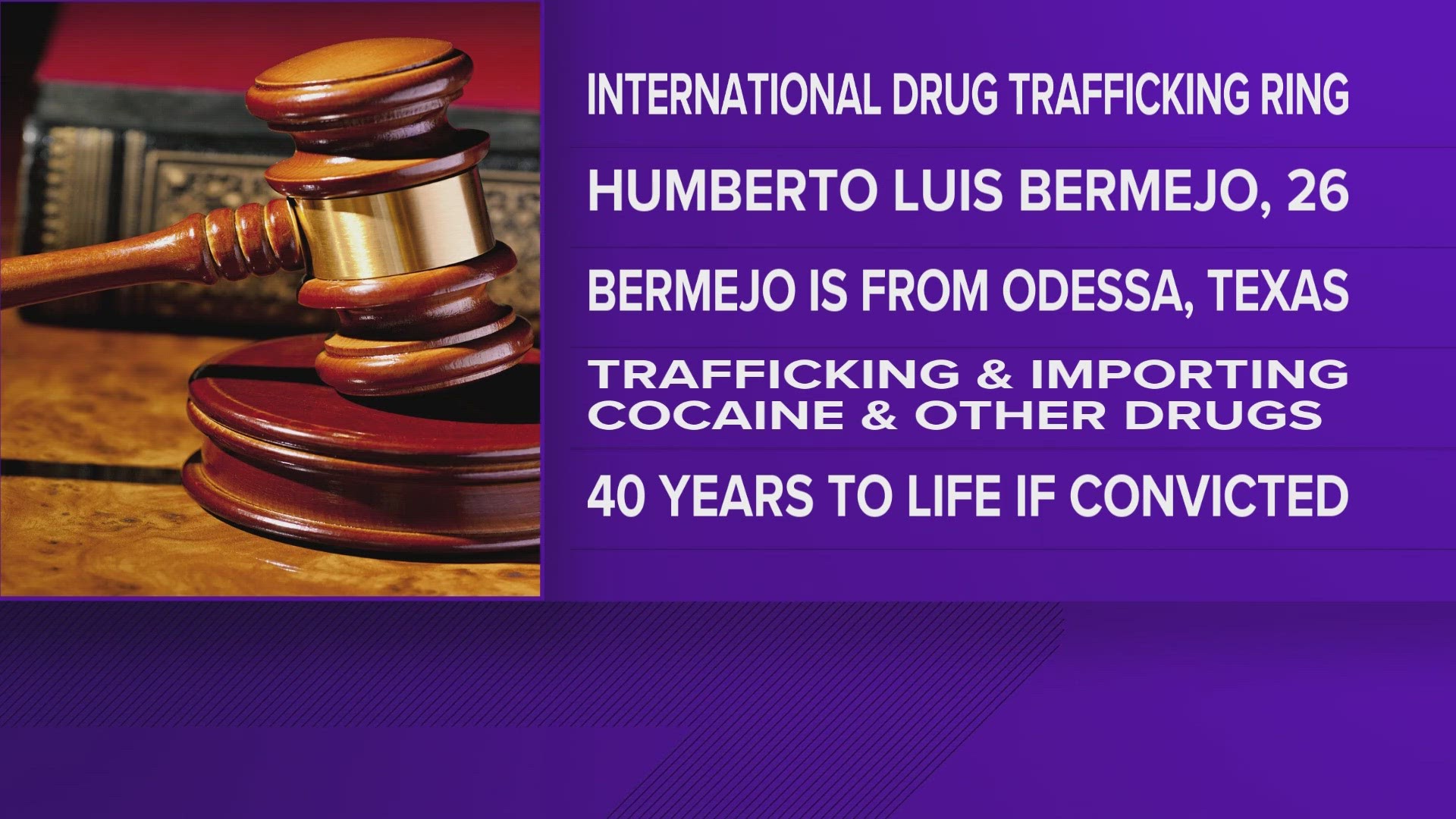 Humberto Luis Bermejo was allegedly in a syndicate that conspired to traffic $16-28 million worth of drugs from Mexico to the US.