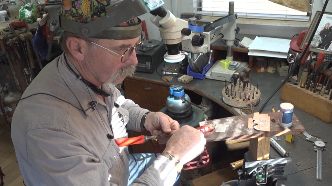 One Midland silversmith has been handmaking custom belt buckles for 23