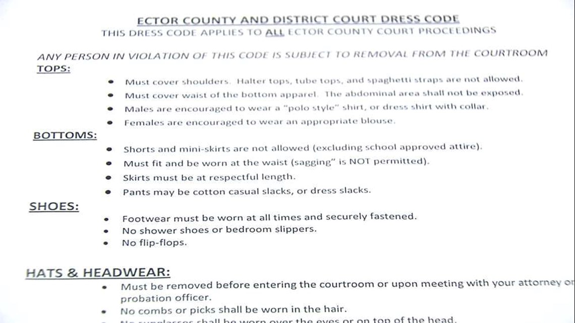 Odessa Courtrooms Adopt Dress Code