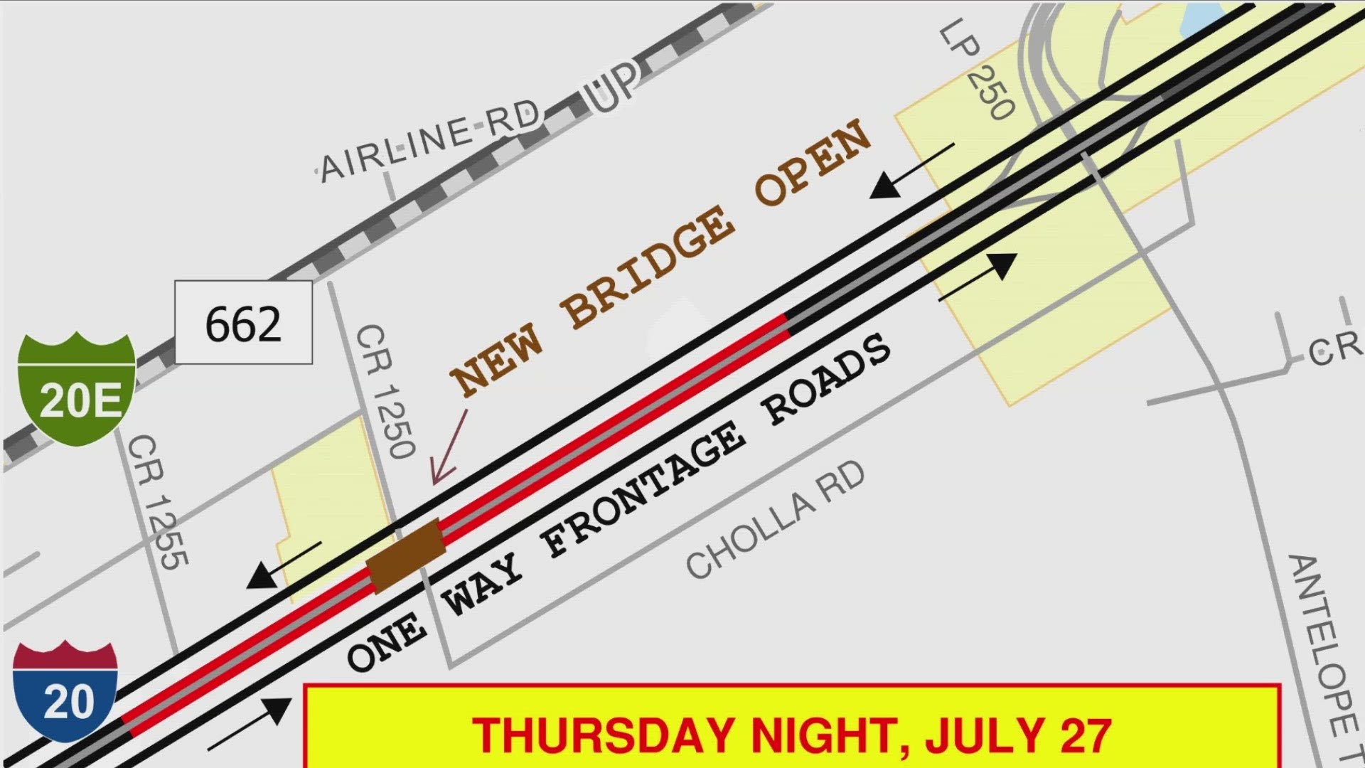 The lanes will be closed for barrier striping and adjustments.