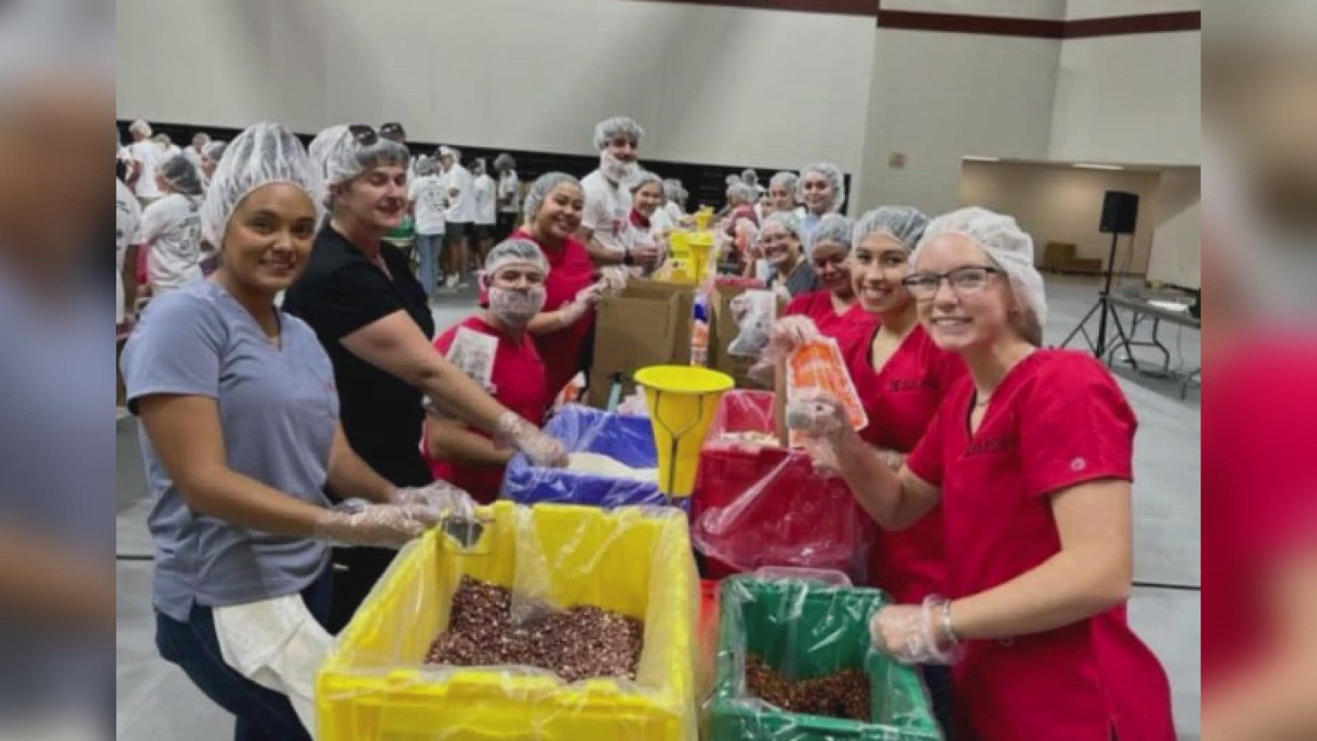 141 volunteers were on hand to help out with the event. All the packed meals will be donated to 12 food pantries in the Big Bend region.