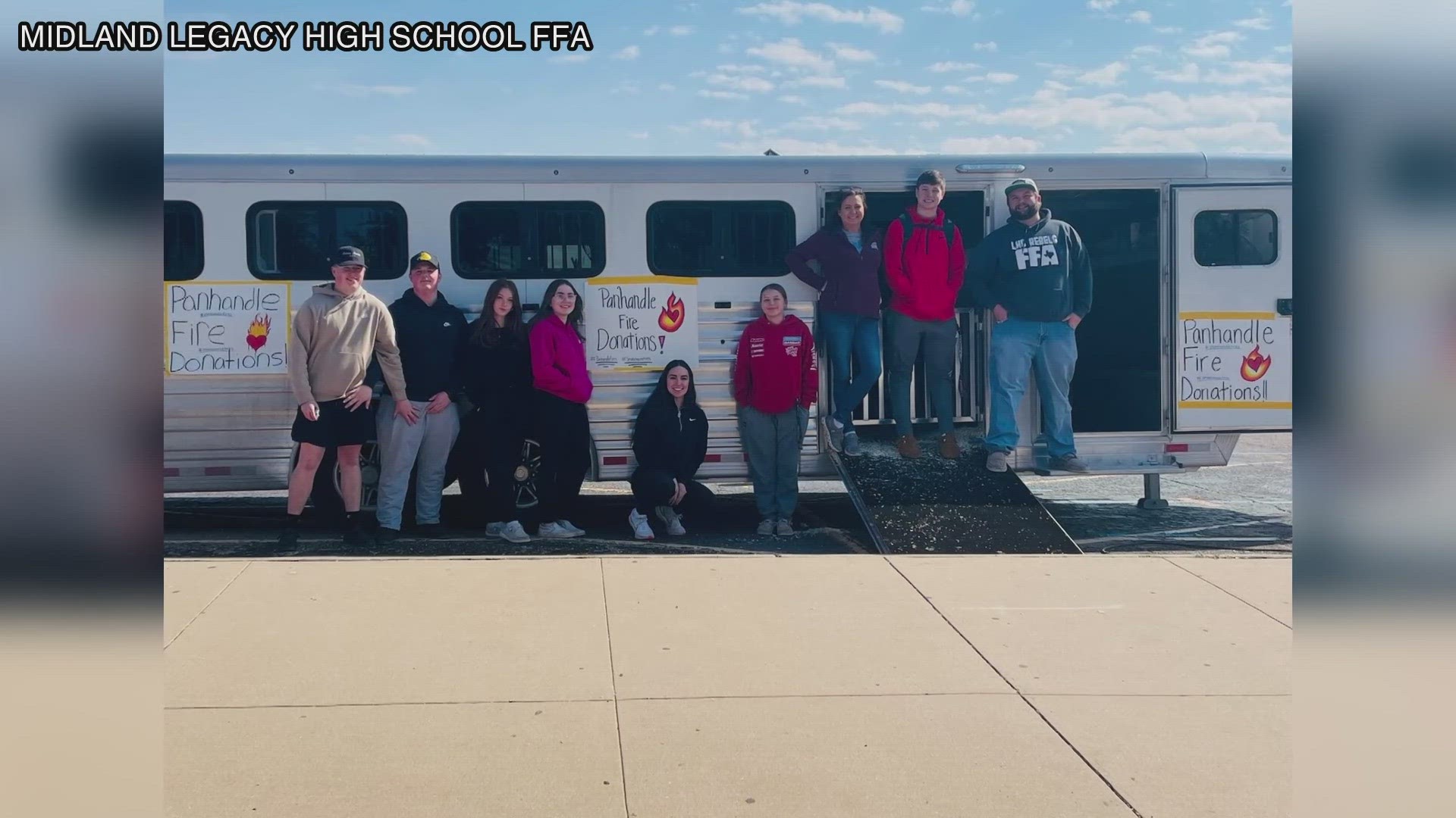 Midland Legacy High School FFA gathered donations from the community to send to the Texas Panhandle.