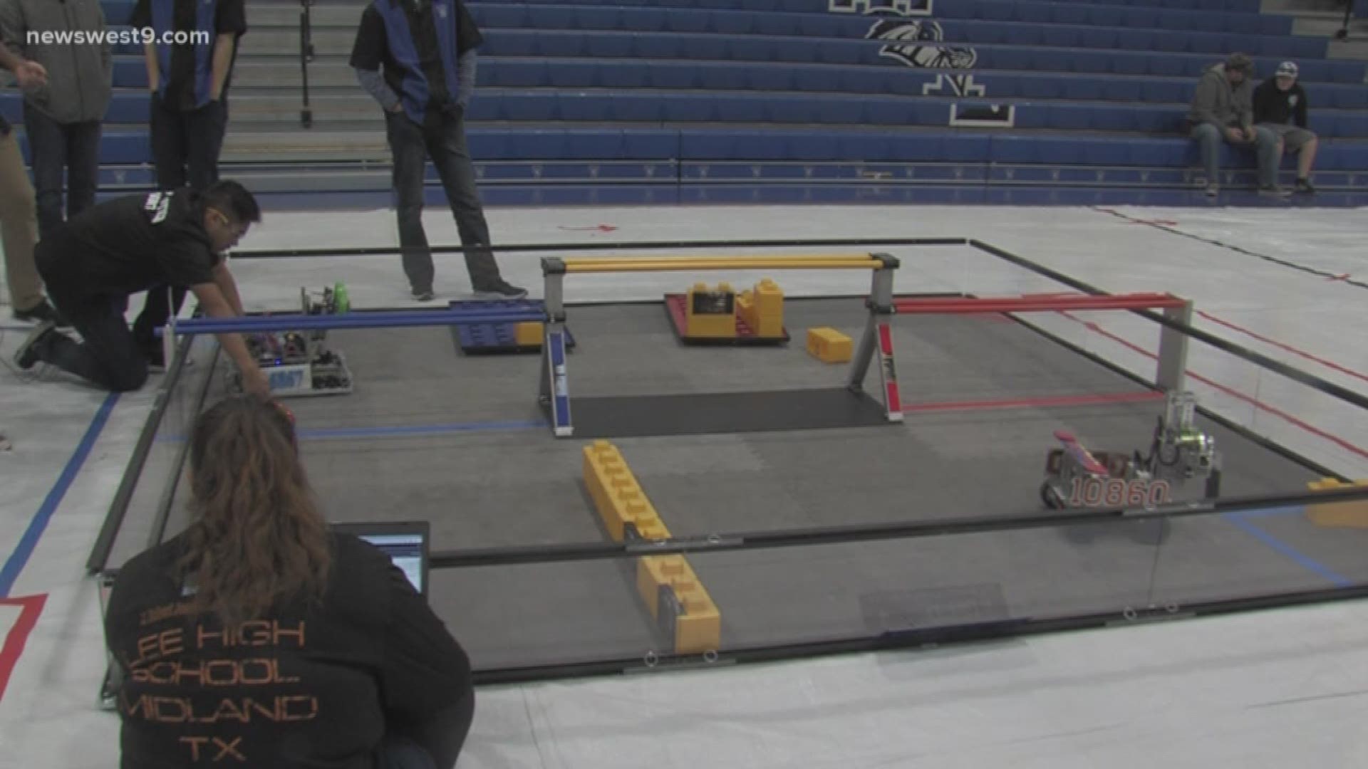 Trinity High School students create their own robots.