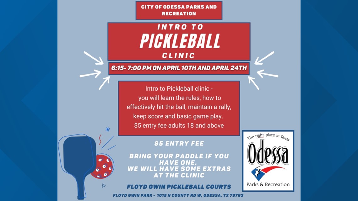 City of Odessa Parks and Recreation to hold Pickleball Clinics