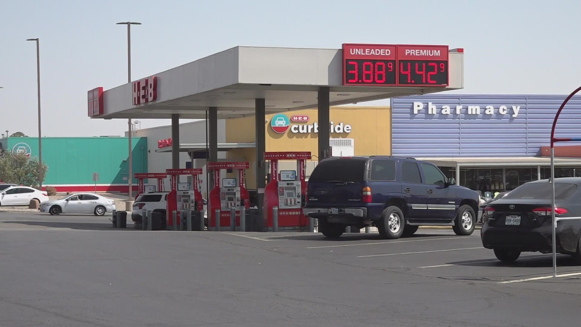 According to Triple A, gas prices are 47 cents down in Midland and down nearly a dollar in Odessa. This is due to crude oil also being down.