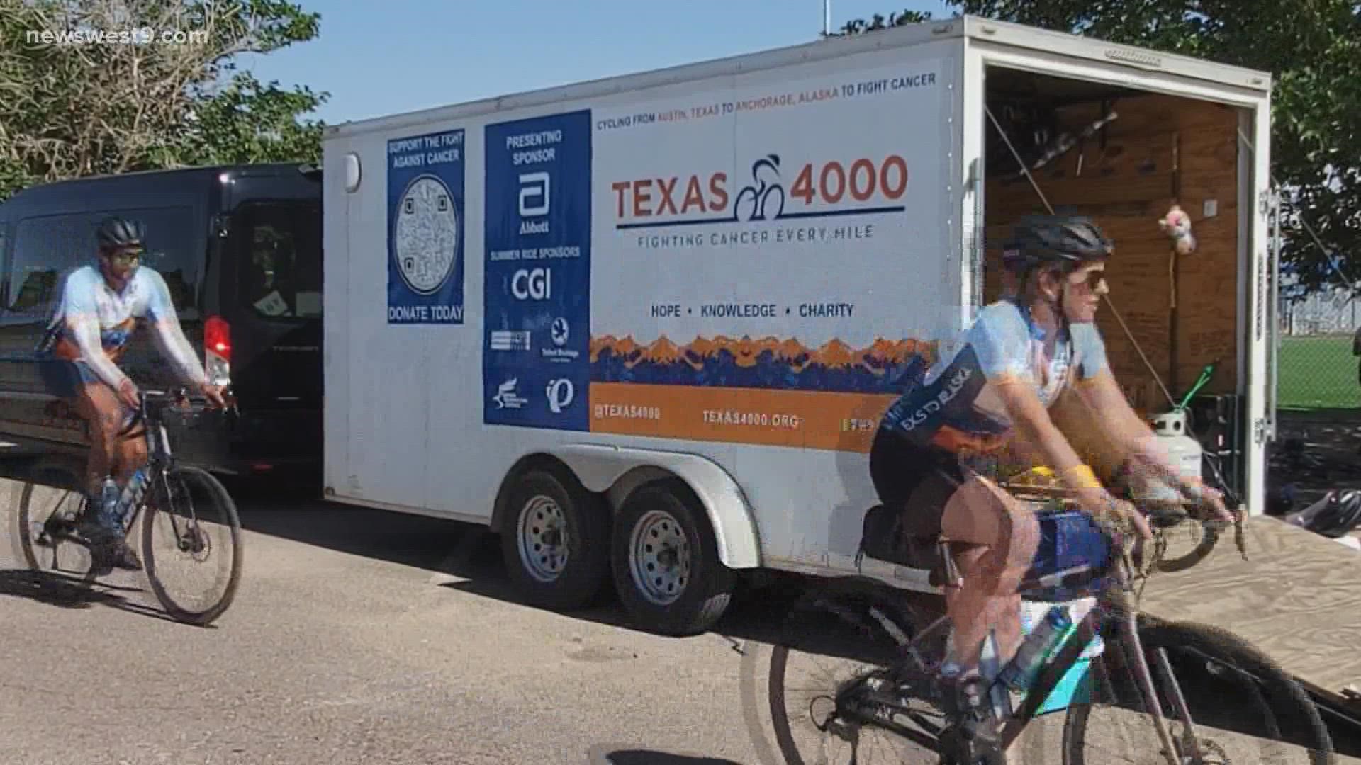 Texas 4000 stopped in Midland Tuesday to share their message of cancer awareness and prevention.
