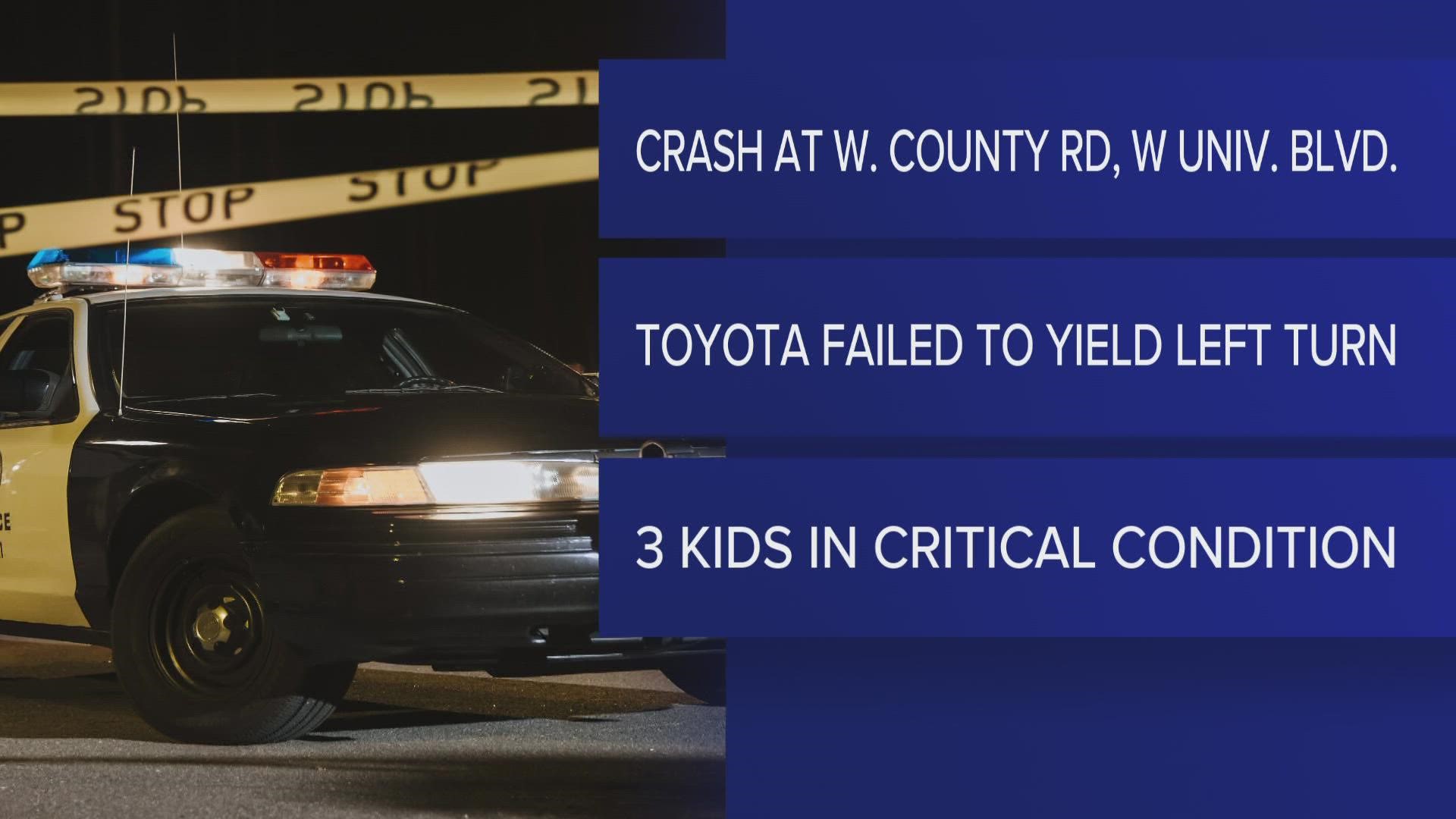 The children were taken to Lubbock, while the driver of the Accord was taken to a local hospital with non-life-threatening injuries.