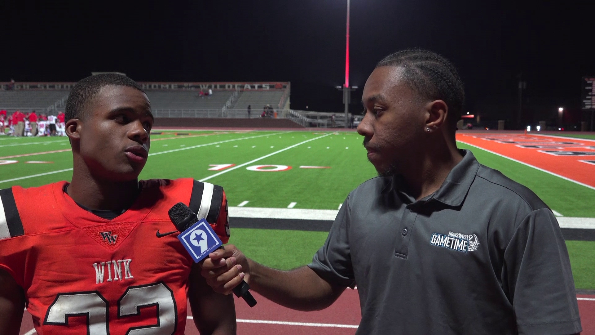 NewsWest 9's Cory McIntyre spoke with Wildcats' Faciane, who had three touchdowns in the first half.