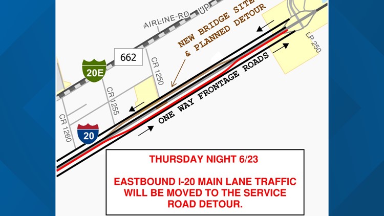 I-20 near CR 1250 to be detoured for 14 months