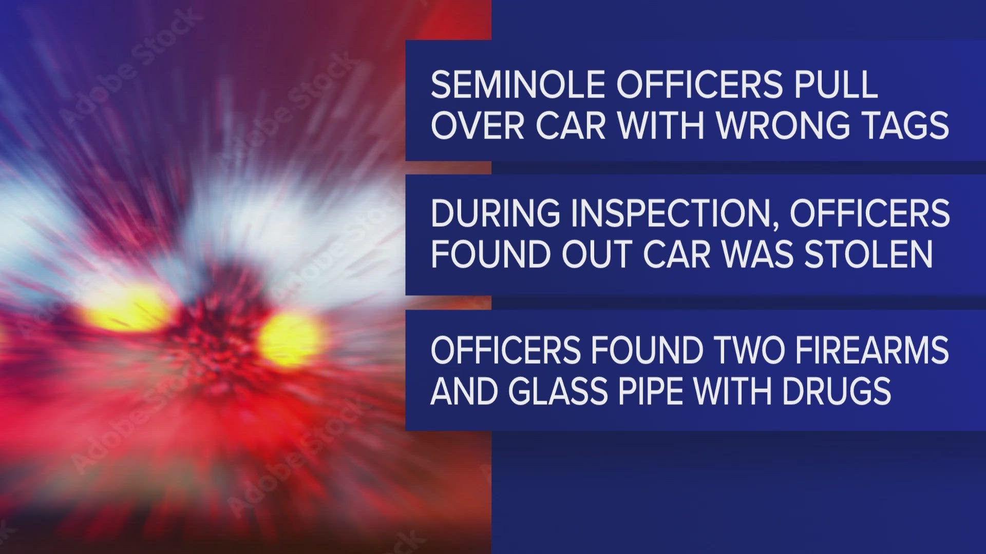 Seminole PD arrest four people after two firearms and drugs were found