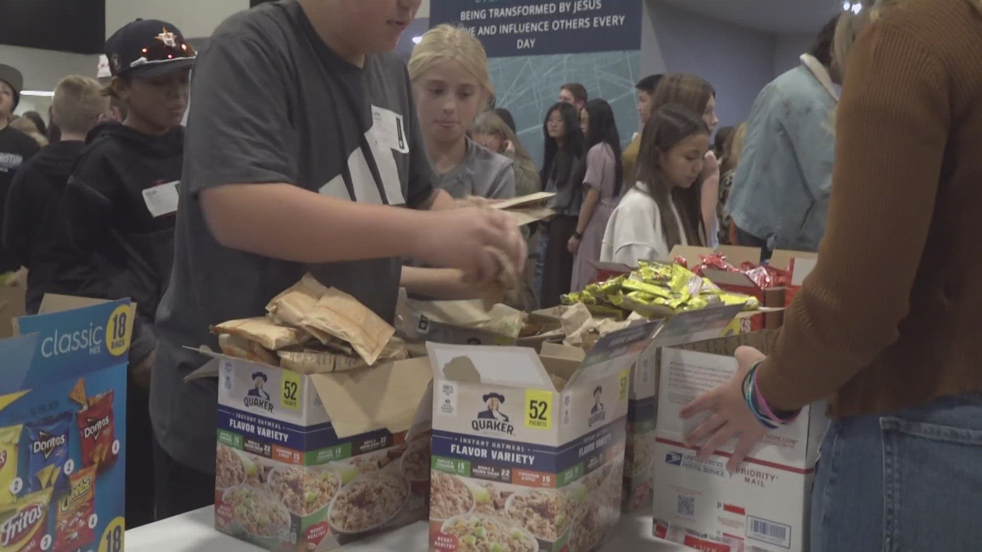 The fellowship's youth group did their part in giving troops overseas a taste of home.