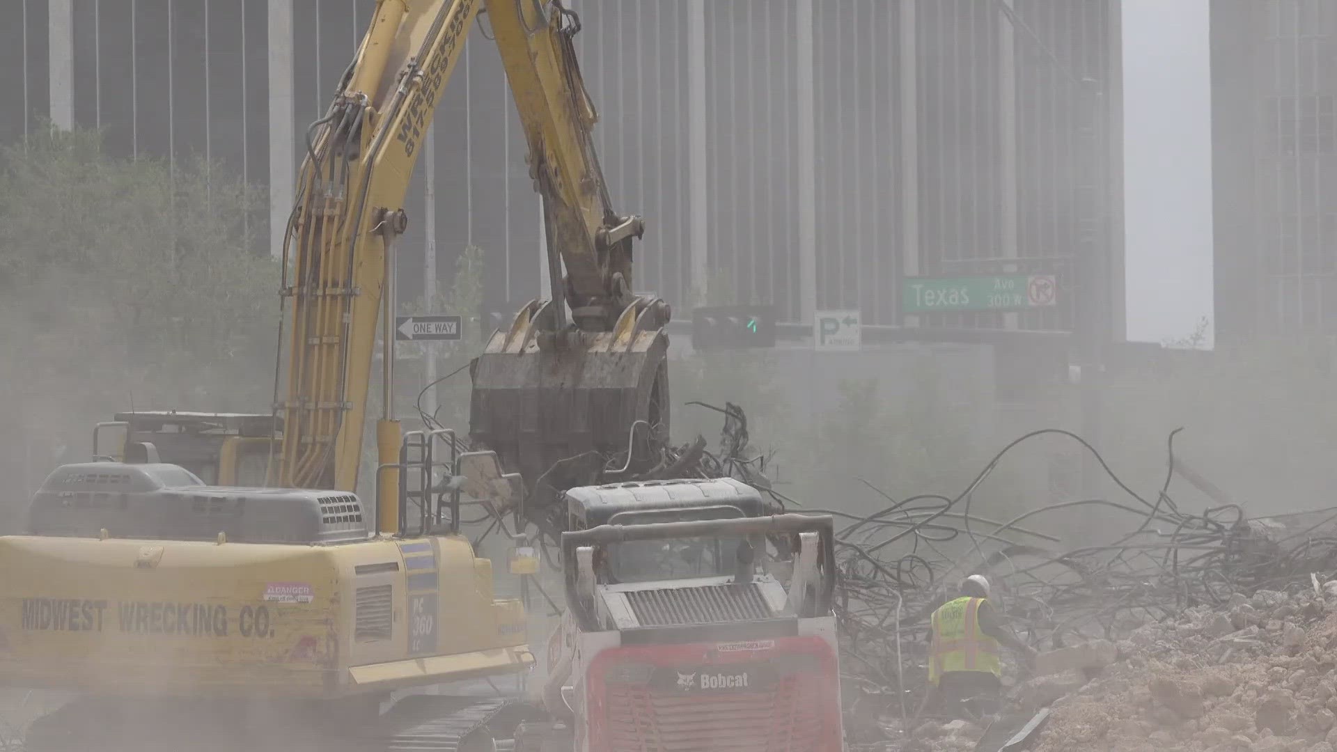 The lot it stood on is being cleared of rubble caused by the explosion.