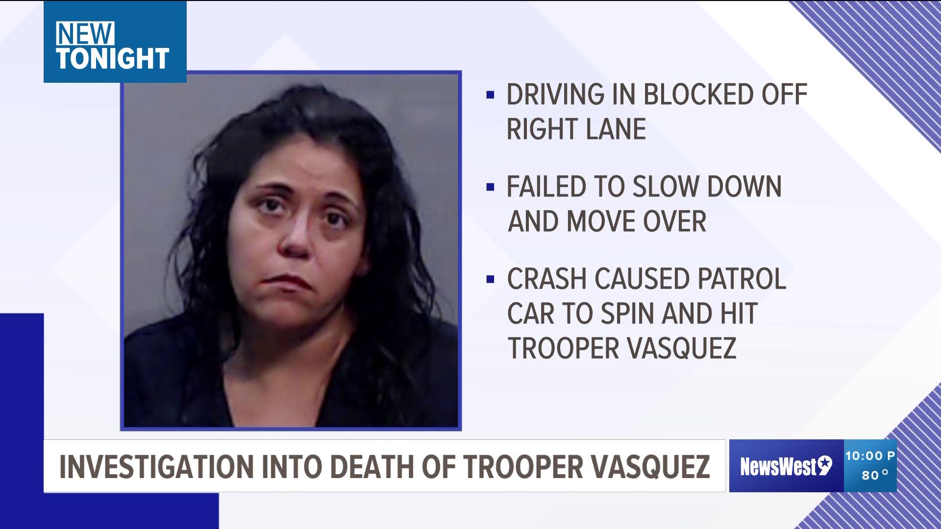 50-year-old Laura Rodriguez was arrested in connection to the Sept. 17 crash that ended up taking the life of DPS Trooper Kevin Ramirez Vasquez.