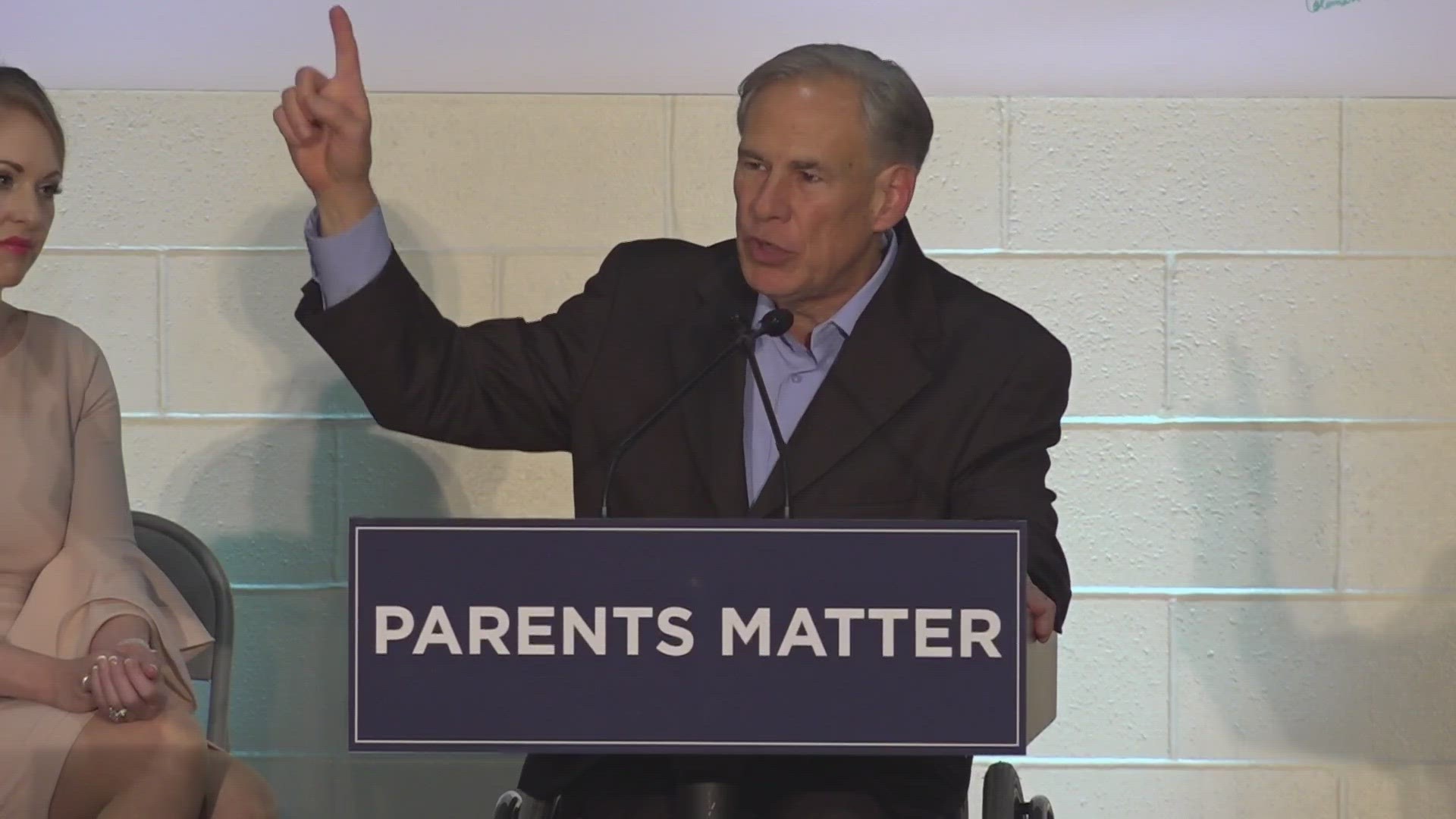 The governor discussed the importance of parents having school choice for their children's education and the support it has around the State of Texas.