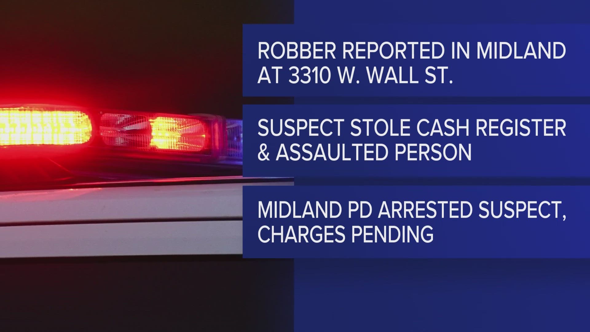 Daniel Pierre Felder, 42, stole a cash register and assaulted a patron while exiting a store in Midland on Monday afternoon.