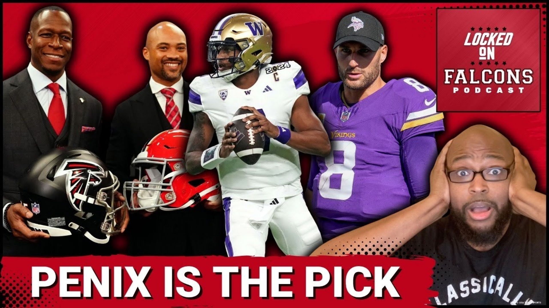 The Atlanta Falcons selected Washington quarterback Michael Penix Jr. with the eighth overall selection to the surprise of many including host Aaron Freeman.