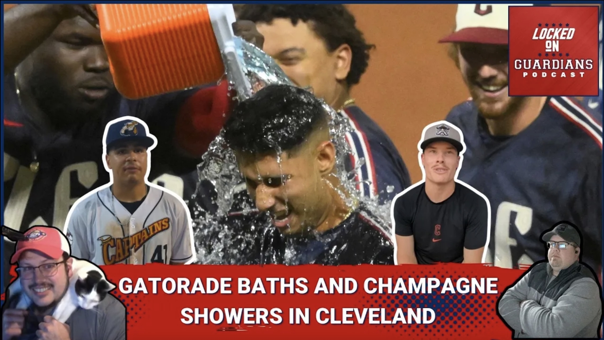 Guardians Gatorade Baths Walking Off the Twins, Champagne Showers for the Captains Championship